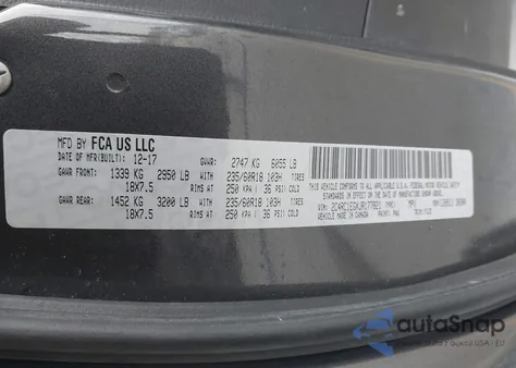 2018 Chrysler Pacifica Touring L Plus z USA, uszkodzony, nr VIN 2C4RC1EGXJR177821